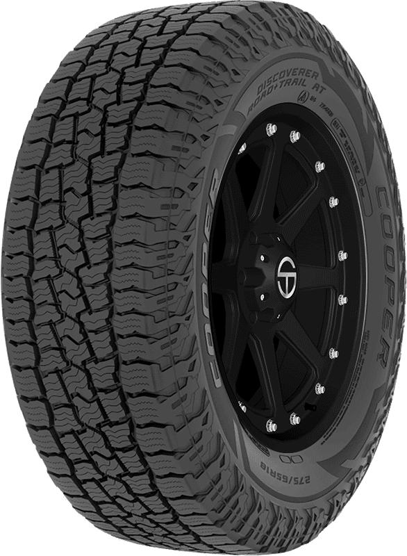 Representative Cooper Discoverer Road+Trail AT model image; size and sidewall appearance may differ; wheel not included.