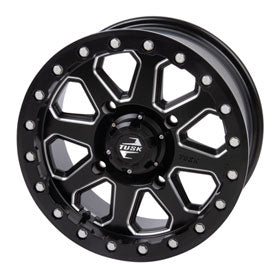 Tusk Uinta Beadlock ATV/UTV Wheel 15x7 — 4 x 137 mm — 4.0 + 3.0 — Milled/Black