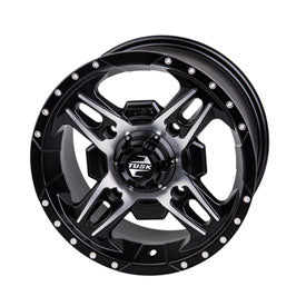 Tusk Beartooth ATV/UTV Wheel 12x7 — 4 x 137 mm — 5.0 + 2.0 — Machined/Black