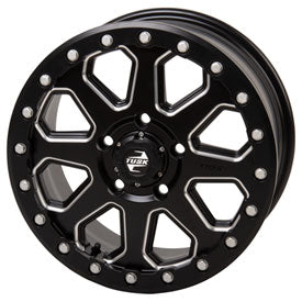 Tusk Uinta Beadlock ATV/UTV Wheel 15x7 — 5 x 114.3 mm (5 x 4.5 in) — 6.0 + 1.0 — Milled/Black