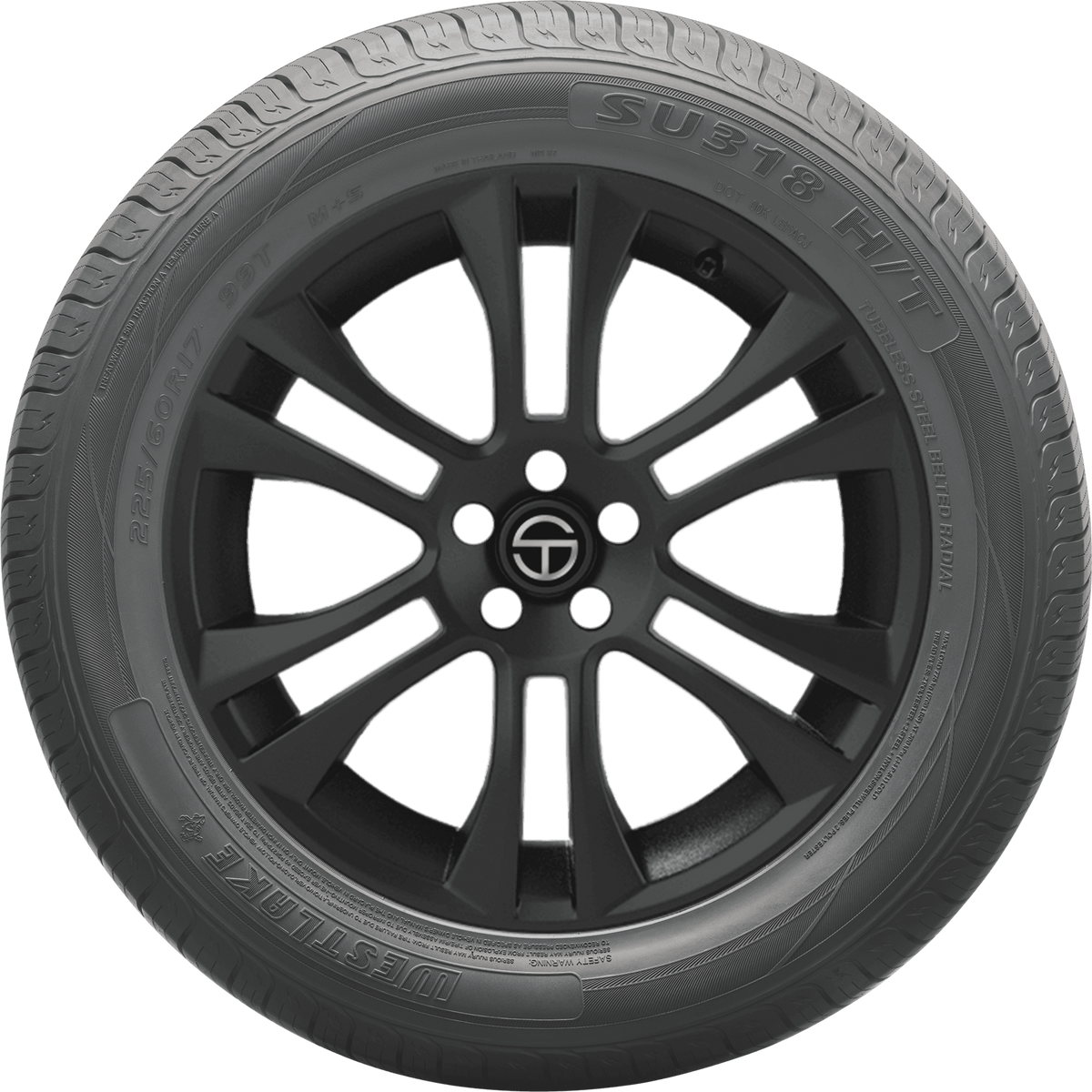 Representative Westlake SU318 model image; different sidewall size pictured; wheel not included.